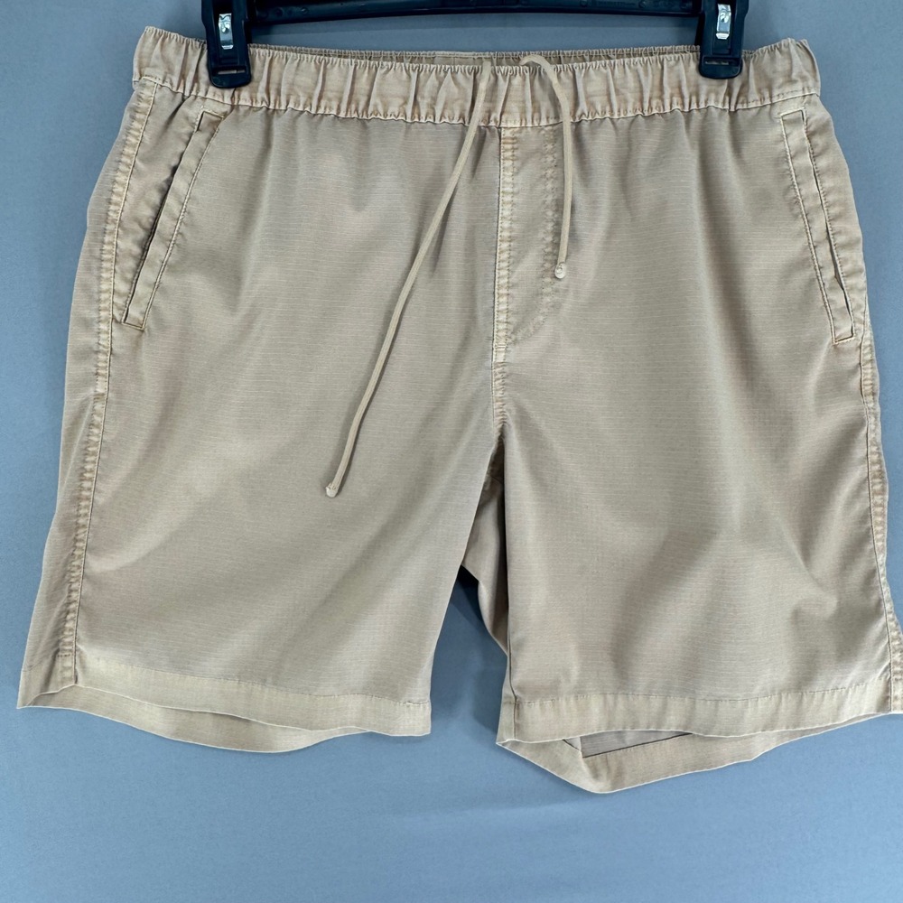 Peter Millar Mens Tan Ripstop Performance Shorts MS23B11 Size L Khaki Drawstring